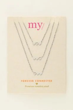 My Jewellery Set De 3 Colliers à 3 Coeurs New