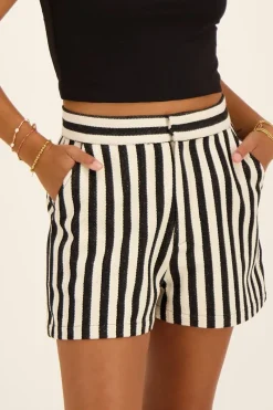 My Jewellery Short à Rayures Noires Et Blanches Hot