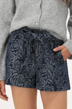 My Jewellery Short En Jean Bleu Avec Des Roses Discount