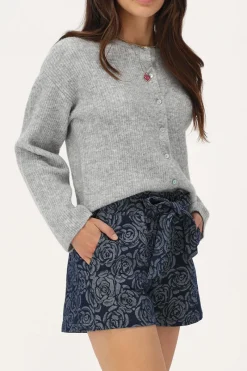 My Jewellery Short En Jean Bleu Avec Des Roses Discount