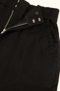 My Jewellery Short Noir En Lin Avec Volants New