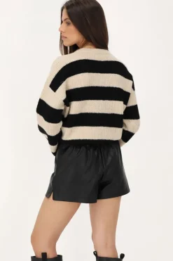 My Jewellery Short Noir En Simili Cuir Avec Bande élastique New