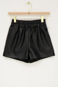 My Jewellery Short Noir En Simili Cuir Avec Bande élastique New