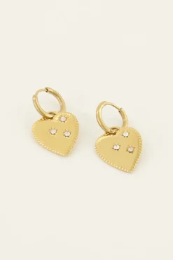 My Jewellery Sunchasers Boucles D’oreilles à Coeur Et Strass Fashion