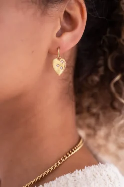 My Jewellery Sunchasers Boucles D’oreilles à Coeur Et Strass Fashion