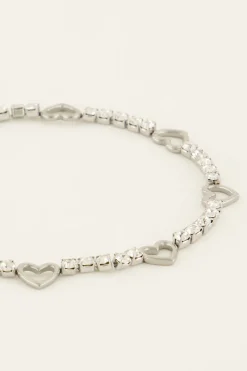 My Jewellery Sunchasers Bracelet De Cheville à Coeurs Et Strass Hot