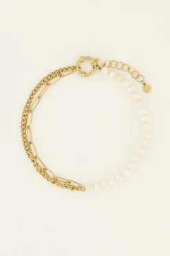 My Jewellery Sunchasers Bracelet De Cheville Chaînes Et Perles Blanches Best
