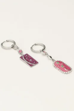My Jewellery Sunrocks Boucles D'oreilles Avec Charmes Roses Et Violettes Online