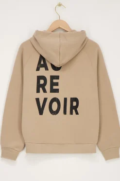 My Jewellery Sweat à Capuche ''Au Revoir'' Beige Best