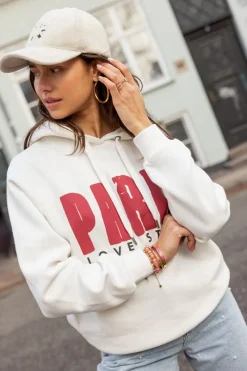 My Jewellery Sweat à Capuche Blanc Paris Love Story Outlet
