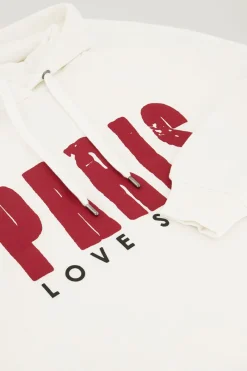 My Jewellery Sweat à Capuche Blanc Paris Love Story Outlet