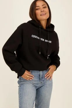 My Jewellery Sweat à Capuche Noir « Au Revoir » Blanc/Noir Discount
