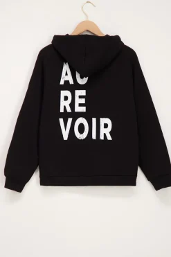 My Jewellery Sweat à Capuche Noir « Au Revoir » Blanc/Noir Discount