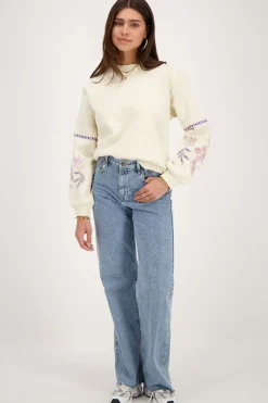 My Jewellery Sweat Avec Broderie Beige Hot