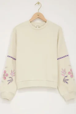 My Jewellery Sweat Avec Broderie Beige Hot