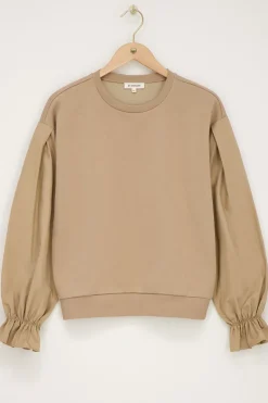 My Jewellery Sweat Beige Avec Manches En Crêpe Hot