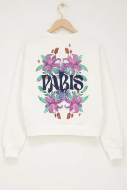 My Jewellery Sweat Paris à Fleurs Blanc Best