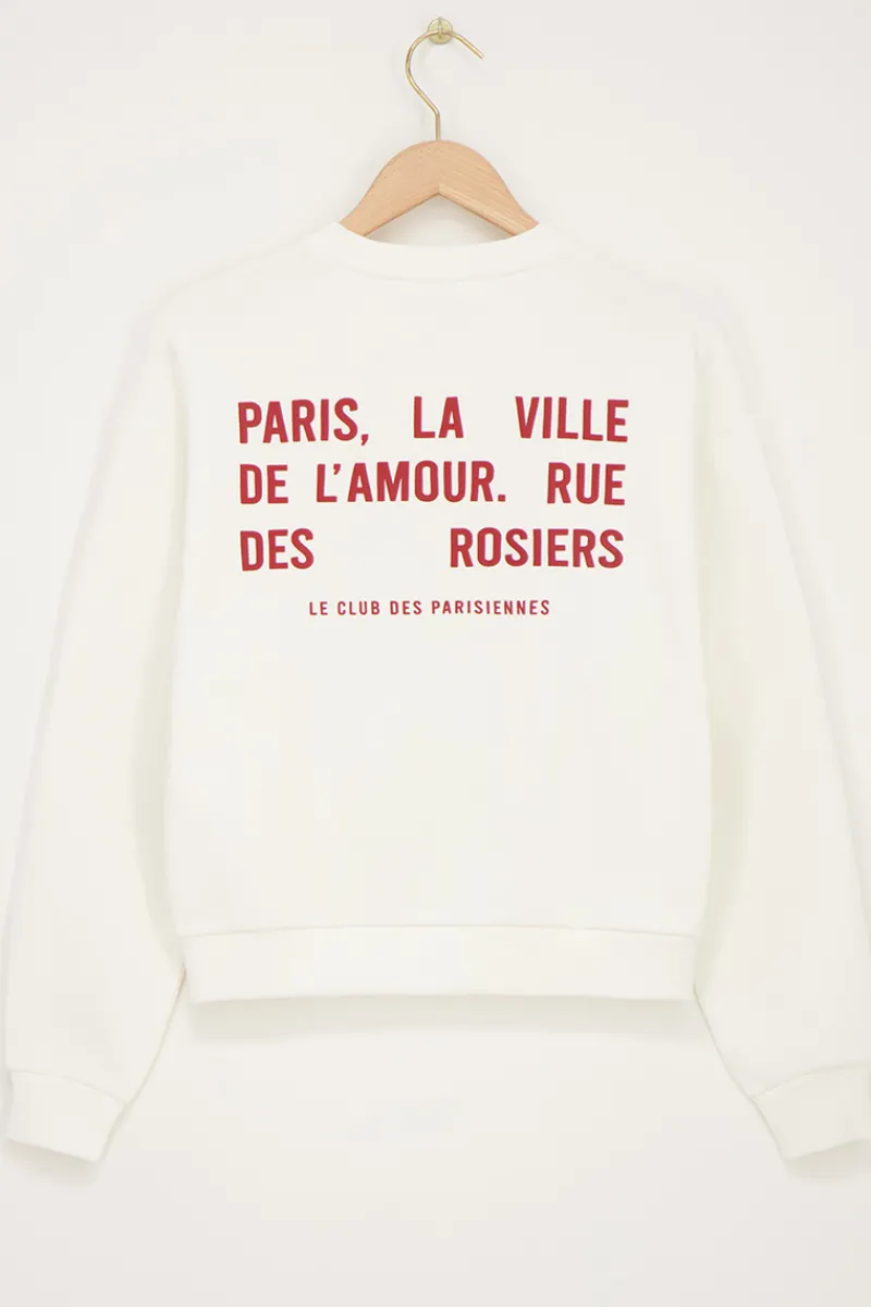 My Jewellery Sweat Blanc "Paris La Ville" Blanc/Rouge New