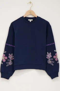 My Jewellery Sweat Avec Broderie Bleu foncé Online