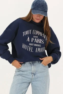My Jewellery Sweat Bleu Foncé "Hotel Amour" Fashion