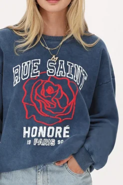 My Jewellery Sweat Bleu Foncé "Rue Saint Honoré" Sale