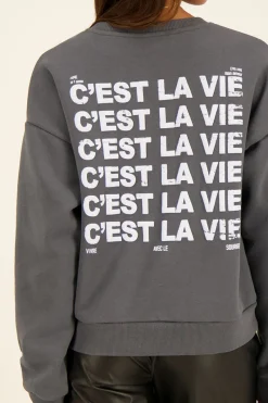 My Jewellery Sweat C’est La Vie Gris Discount