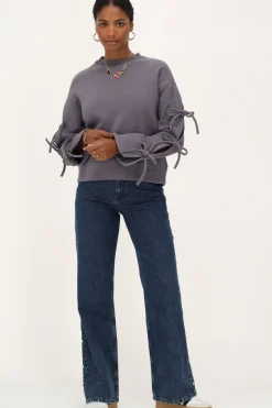My Jewellery Sweat Gris Foncé Avec Nœuds Gris/Gris foncé Discount