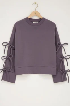 My Jewellery Sweat Gris Foncé Avec Nœuds Gris/Gris foncé Discount