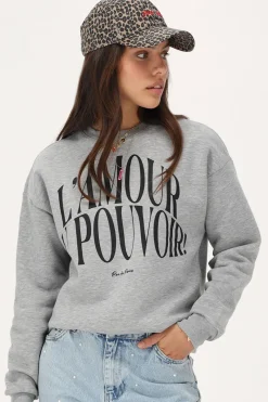 My Jewellery Sweat "L'amour Au Pouvoir" Gris Fashion