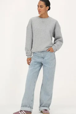 My Jewellery Sweat Gris Oversize Avec Perles Discount