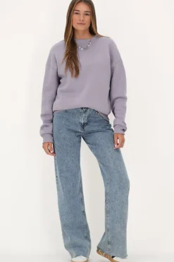 My Jewellery Sweat Lilas Avec Volants Et écusson Violet clair Sale