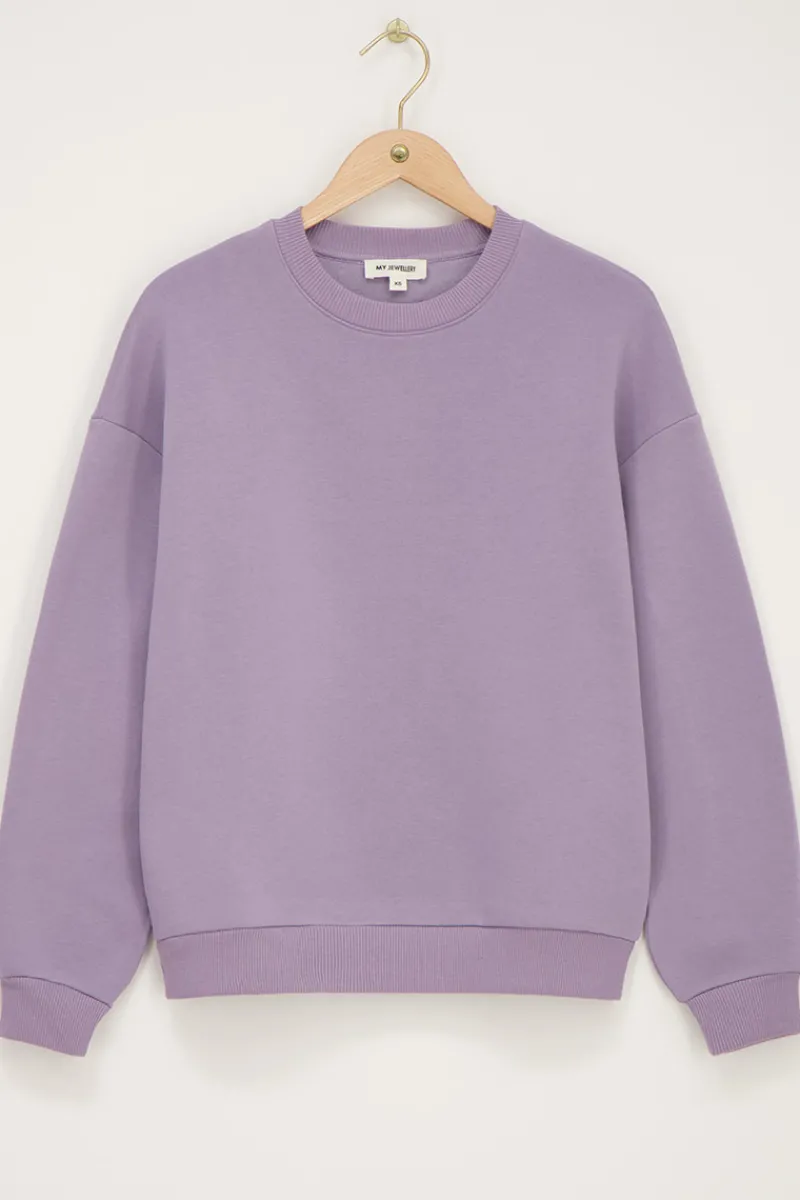 My Jewellery Sweat Lilas Avec Volants Et écusson Violet clair Sale