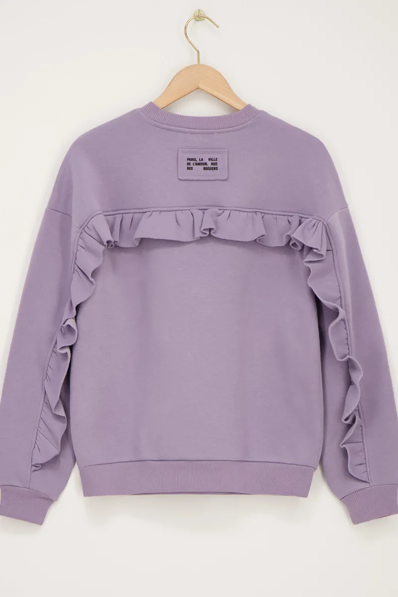 My Jewellery Sweat Lilas Avec Volants Et écusson Violet clair Sale