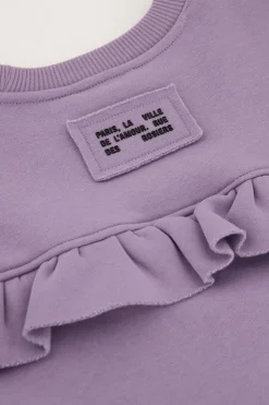 My Jewellery Sweat Lilas Avec Volants Et écusson Violet clair Sale