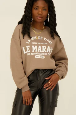 My Jewellery Sweat Taupe "La Joie De Vivre" Fashion