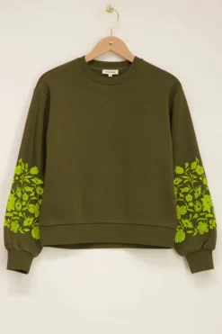 My Jewellery Sweat Vert à Manches Brodées Discount