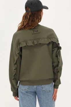 My Jewellery Sweat Avec Volant Et écusson Vert foncé Online
