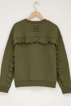 My Jewellery Sweat Avec Volant Et écusson Vert foncé Online
