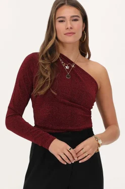 My Jewellery Top à Une Manche En Lurex Rouge Foncé Rouge/Rouge foncé Sale