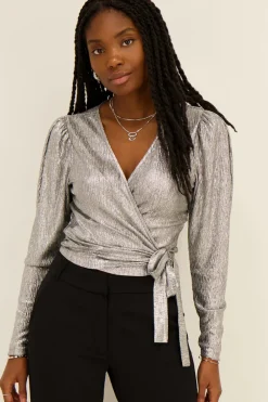 My Jewellery Top Métallisé Argenté Discount