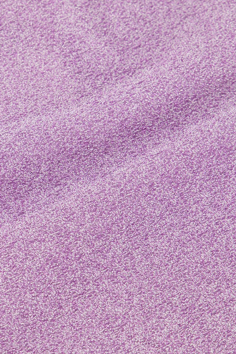 My Jewellery Top Asymétrique à Manche Longue Lilas En Lurex Violet clair Hot