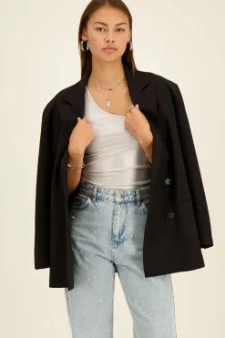 My Jewellery Top Asymétrique Argenté Fashion