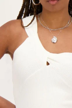 My Jewellery Top Asymétrique Avec Effet Torsadé Blanc Outlet