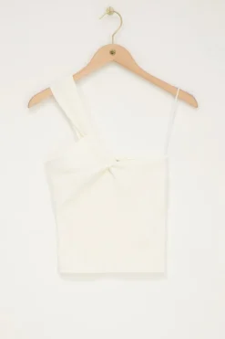 My Jewellery Top Asymétrique Avec Effet Torsadé Blanc Outlet