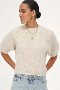 My Jewellery Top à Manches Courtes Beige Clearance