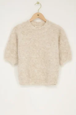 My Jewellery Top à Manches Courtes Beige Clearance