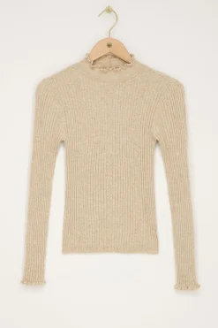 My Jewellery Top Beige à Volants Et Manches Longues Online