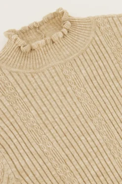 My Jewellery Top Beige à Volants Et Manches Longues Online