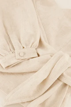My Jewellery Top Beige Asymétrique Effet Lin Fashion
