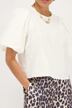 My Jewellery Top à Manches Bouffantes Blanc Best